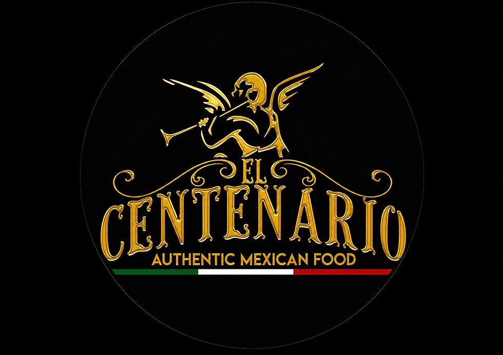 Gold circular restaurant logo