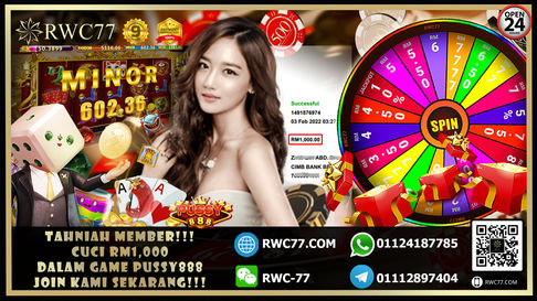Congratulation ! RWC77 Member BIG CASHOUT RM 1,000 at PUSSY888!!! Join Us To Be The Next WINNER!!!!!