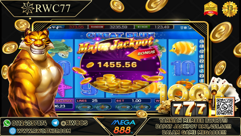 Tahniah ! Member Rwc77 mendapat Major Jackpot dalam Game MEGA888! Nasib Baik!