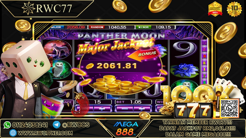 Tahniah ! Member Rwc77 mendapat  MAJOR JACKPOT dalam Game MEGA888 ! Nasib Baik!