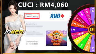 Player wins RM4060 from Lucky God slot game after RM180 deposit with successful withdrawal via RHB Bank transaction.