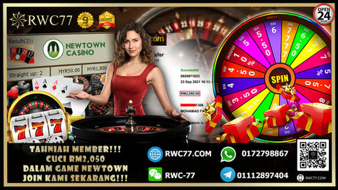 恭喜RWC77 的成员在NEWTOWN洗大钱RM2,050！ 旺呀！！快来成为下一个幸运者！玩得安心！ 赢得开心！