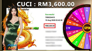 Tahniah ! RWC77 Member dapat Cuci Besar RM3,600.00 Dalam Game MEGA888!! Cepat Datang Register Sekarang!!!!!
