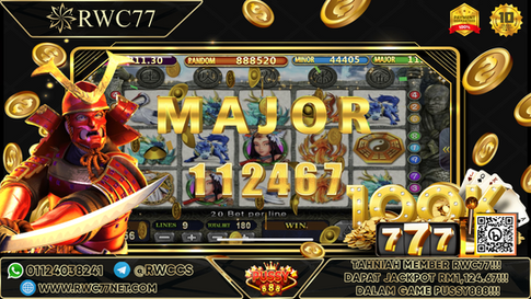 Tahniah ! Member Rwc77 mendapat  MAJOR JACKPOT dalam Game PUSSY888 ! Nasib Baik!