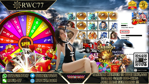 Tahniah ! Member Rwc77 cuci besar RM3,440 dalam Game 888KING ! NASIB BAIK!