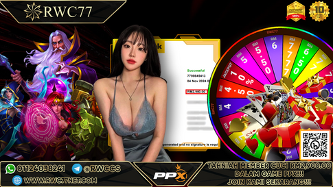 Congratulation ! RWC77 Member BIG CASHOUT RM2,900.00 at PPX !!! Join Us To Be The Next WINNER!!!!!