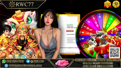 Congratulation ! RWC77 Member BIG CASHOUT RM5,650.00 at 918KISS!!! Join Us To Be The Next WINNER!!!!!