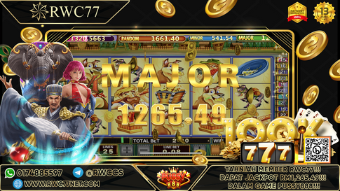 Tahniah ! Member Rwc77 mendapat Major Jackpot dalam Game PUSSY888! Nasib Baik!