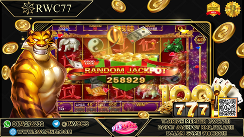 Tahniah ! Member Rwc77 mendapat Random Jackpot dalam Game 918KISS ! Nasib Baik!