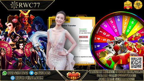Tahniah! Ahli RWC77 Cuci BESAR RM3,228 di PUSSY888 !!! Sertai Kami Untuk Menjadi PEMENANG Seterusnya!!!!!