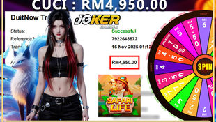 Tahniah ! RWC77 Member dapat Cuci Besar RM4,950.00 Dalam Game JOKER!! Cepat Datang Register Sekarang!!!!!