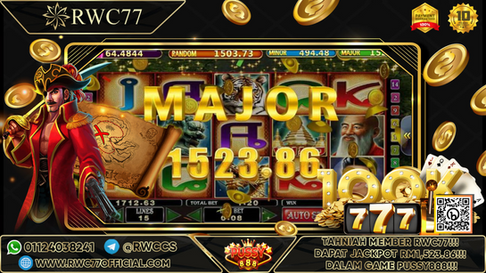 Tahniah ! Member Rwc77 mendapat  MAJOR JACKPOT dalam Game PUSSY888 ! Nasib Baik!