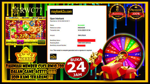 🎉🎉TAHNIAH MEMBER RWC77 CUCI RM10,700.00 Di ACE333!!🎉🎉