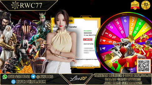 Tahniah! Ahli RWC77 Cuci BESAR RM1,334 di LIVE22!!! Sertai Kami Untuk Menjadi PEMENANG Seterusnya!!!!!