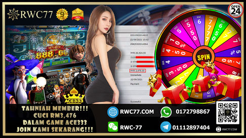 Congratulation ! RWC77 Member BIG CASHOUT RM3,476 at ACE333!!! Join Us To Be The Next WINNER!!!!!