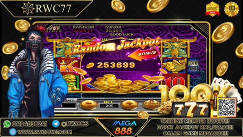 Congratulation ! RWC77 Member Get RANDOM Jackpot in MEGA888! Good Luck !