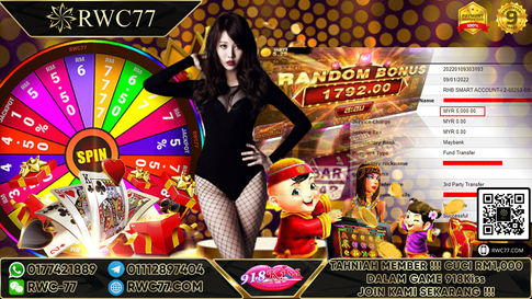 Congratulation ! RWC77 Member BIG CASHOUT RM 5,000 at PUSSY888!!! Join Us To Be The Next WINNER!!!!!