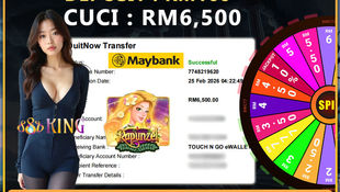 RWC77 online casino Malaysia RM160 deposit RM6500 withdrawal Maybank DuitNow transfer slot win proof