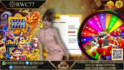 Congratulation ! RWC77 Member BIG CASHOUT  RM2,065 at KENZO !!! Join Us To Be The Next WINNER!!!--- 