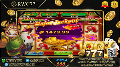 Tahniah ! Member Rwc77 mendapat Major Jackpot dalam Game MEGA888! Nasib Baik!