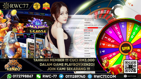 Tahniah ! Member Rwc77 cuci besar RM3,000 dalam Game PLAYBOY(KENZO)! NASIB BAIK!