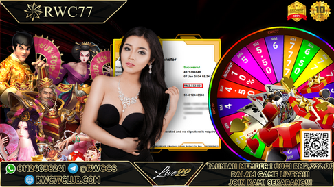 Tahniah! Ahli RWC77 Cuci BESAR RM2,332 di LIVE22!!! Sertai Kami Untuk Menjadi PEMENANG Seterusnya!!!!!
