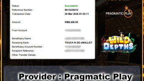 MU33 Maybank DuitNow RM8600 Wild Depths slot win payout Malaysia