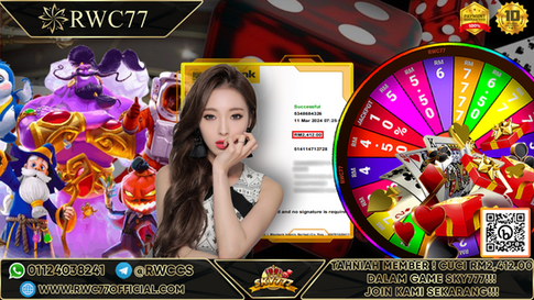 Congratulation ! RWC77 Member BIG CASHOUT RM2,412 at SKY777!!! Join Us To Be The Next WINNER!!!!!