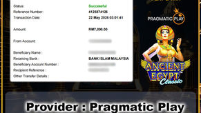 Pragmatic Play Ancient Egypt slot win RM7000 DuitNow transfer Maybank to Bank Islam Malaysia payout proof