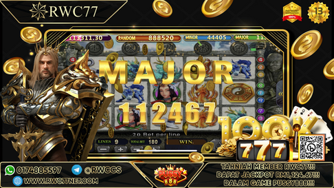 Tahniah ! Member Rwc77 mendapat Major Jackpot dalam Game PUSSY888! Nasib Baik!