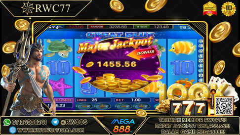 Congratulation ! RWC77 Member Get JACKPOT in MEGA888 ! Good Luck !