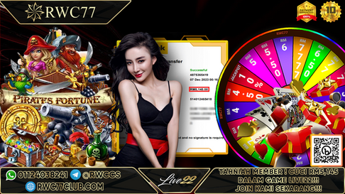 Tahniah! Ahli RWC77 Cuci BESAR RM5,145 di LIVE22 !!! Sertai Kami Untuk Menjadi PEMENANG Seterusnya