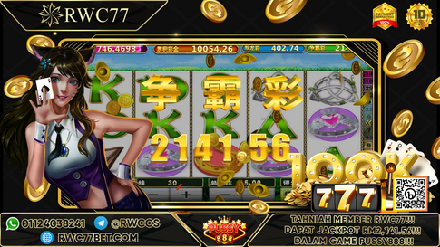 Tahniah ! Member Rwc77 mendapat  BIG JACKPOT dalam Game PUSSY888! Nasib Baik!