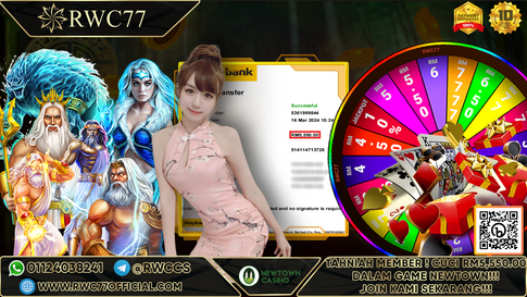Congratulation ! RWC77 Member BIG CASHOUT RM5,550.00 at NEWTOWN!!! Join Us To Be The Next WINNER!!!!!