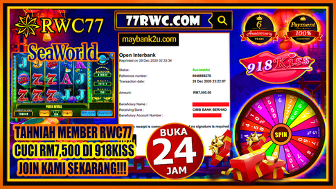 Congratulation ! RWC77 Member BIG CASHOUT at 918Kiss !!! Good Luck !