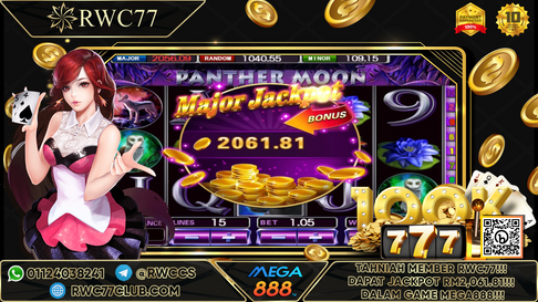 Tahniah ! Member Rwc77 mendapat  MAJOR JACKPOT dalam Game MEGA888! Nasib Baik!