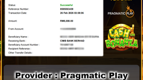 MU33 Malaysia online casino RM5,000 Cash Bonanza withdrawal via Maybank DuitNow to CIMB Bank marked successful.