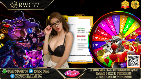 Congratulation ! RWC77 Member BIG CASHOUT Rm9,173 at 918KISS !!! Join Us To Be The Next WINNER!!!!!