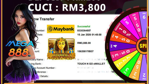 RWC77 Mega888 casino promotion showing RM200 deposit bonus up to RM3,800 with fast withdrawal in Malaysia