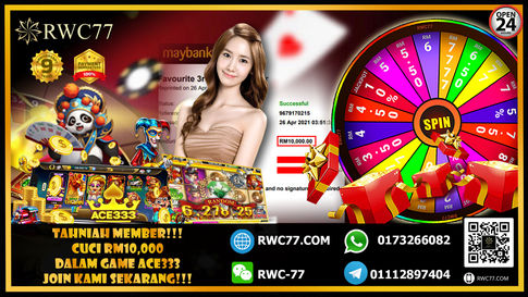 Tahniah ! Member Rwc77 cuci besar RM10,000 dalam Game ACE333! NASIB BAIK!