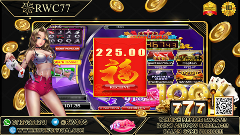 Congratulation ! RWC77 Member Get  ANGPOW in 918KISS ! Good Luck !