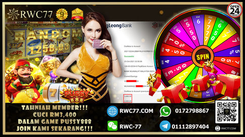 Congratulation ! RWC77 Member BIG CASHOUT RM3,400 at PUSSY888!!! Join Us To Be The Next WINNER!!!!!