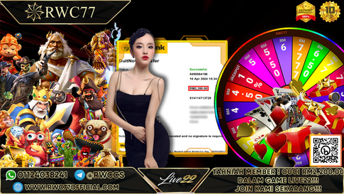 Congratulation ! RWC77 Member BIG CASHOUT  RM2,200 at LIVE22 !!! Join Us To Be The Next WINNER!!!