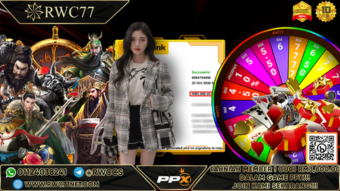 Congratulation ! RWC77 Member BIG CASHOUT RM3,800.00 at PPX !!! Join Us To Be The Next WINNER!!!!!