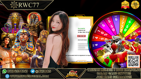 Congratulation ! RWC77 Member BIG CASHOUT RM6,962.00  at SKY777!!! Join Us To Be The Next WINNER!!!!!