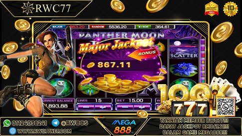 Tahniah ! Member Rwc77 mendapat  RANDOM JACKPOT dalam Game MEGA888 ! Nasib Baik!