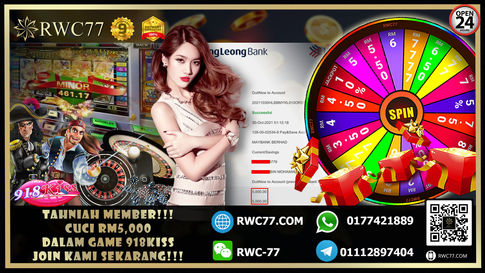 Congratulation ! RWC77 Member BIG CASHOUT RM5,000 at 918Kiss!!! Join Us To Be The Next WINNER!!!!!