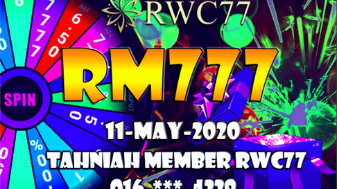 Congratulation ! RWC77 Member Won Big Price From Wheel of Fortune !!! Good Luck !