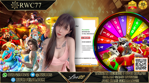 Congratulation ! RWC77 Member BIG CASHOUT RM1,915 at LIVE22!!! Join Us To Be The Next WINNER!!!!!
