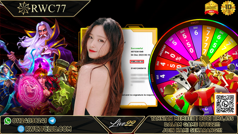 Tahniah! Ahli RWC77 Cuci BESAR RM6,655 di LIVE22!!! Sertai Kami Untuk Menjadi PEMENANG Seterusnya